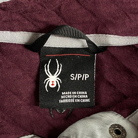 Spyder Girl's Small Jacket Purple Quilted High Neck Button Pullover Flaw AM30 - Picture 4 of 7